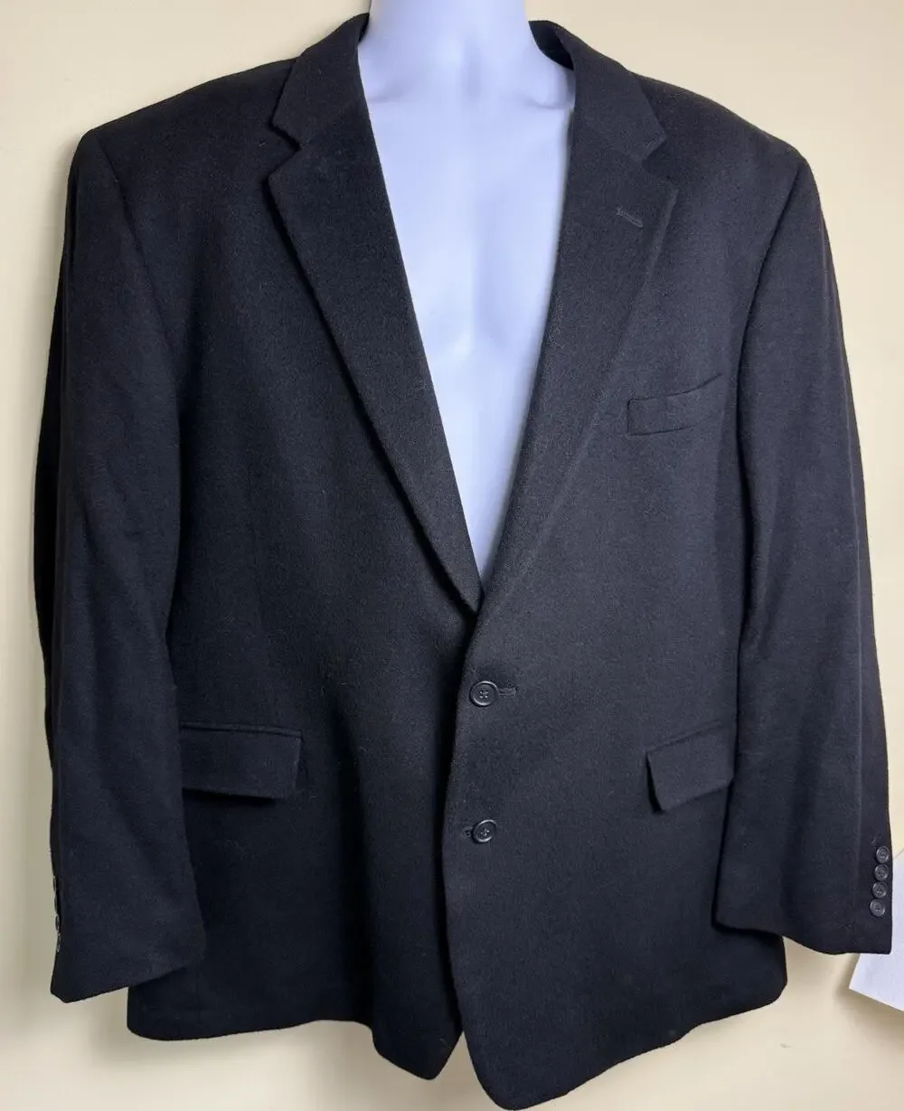 NWOT Jos A Bank camel hair blazer black 50R Preppy Classic Collegiate Professor